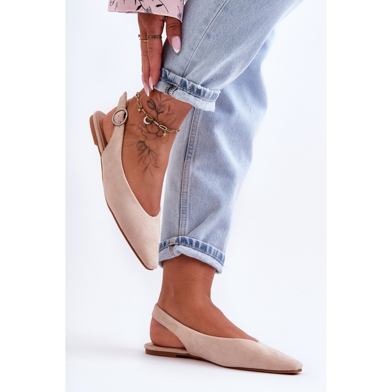 PS1 Beige Wildleder-Ballerinas von Kenra für Damen 2