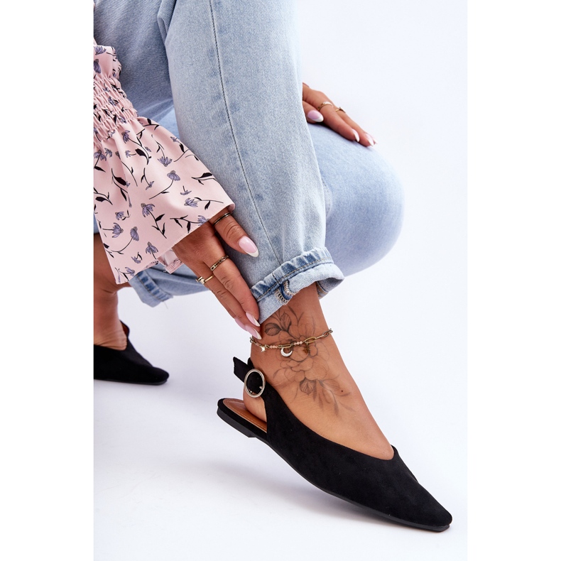 PS1 Kenra Ballerinas aus schwarzem Wildleder für Damen 2