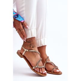 Goldene Hayen Slip-On-Sandalen für Damen 1