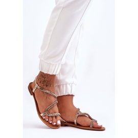 Goldene Hayen Slip-On-Sandalen für Damen 2