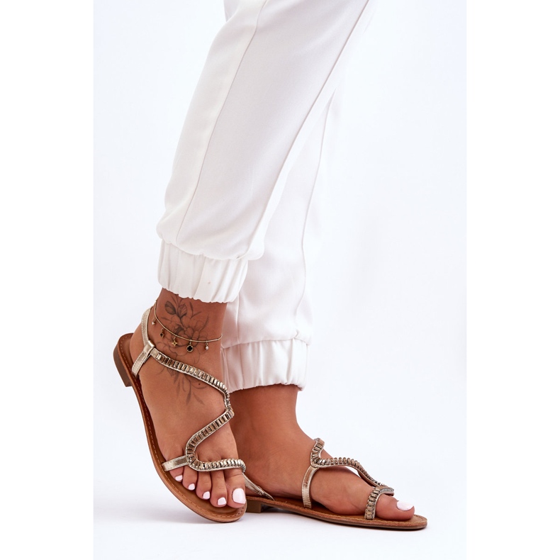 Goldene Hayen Slip-On-Sandalen für Damen 2