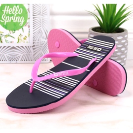 Flache Flip-Flops Big Star W JJ274A352 rosa 1