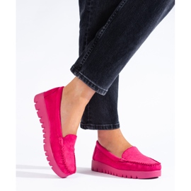 W. Potocki Pinke Wildledermokassins zum Hineinschlüpfen mit dicker Sohle von Potocki rosa 2