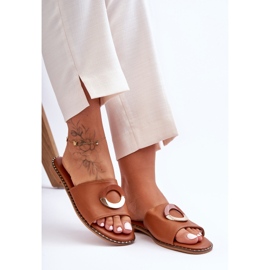 Braune Sherry-Hausschuhe für Damen 2