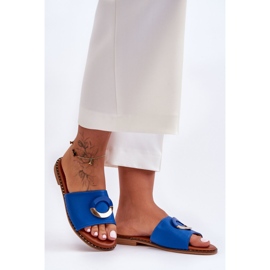 Blaue Sherry-Hausschuhe für Damen 1