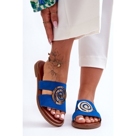 Modische Hausschuhe mit Spiegeldekoration, blauer tiefer Atem 2