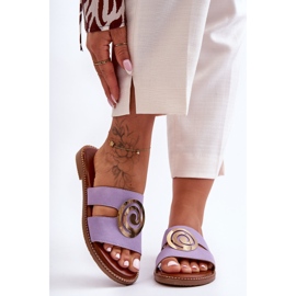 Modische Hausschuhe mit Spiegeldekoration, lila, tiefer Atem violett 1