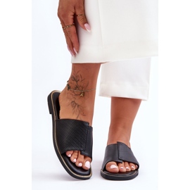 Schwarze Harmony-Lederhausschuhe für Damen 1