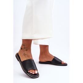 Schwarze Harmony-Lederhausschuhe für Damen 2