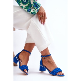 Essenza Blaue geflochtene Wildledersandalen 1