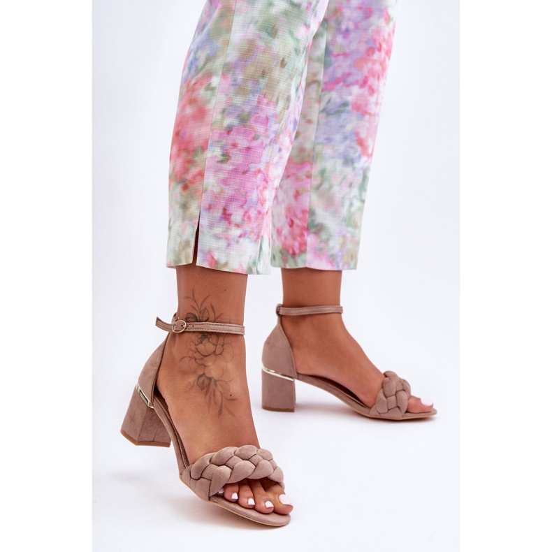 PS1 Dunkelbeige geflochtene Essenza-Sandalen aus Wildleder 1