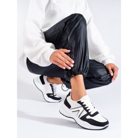 Beige-weiße Damen-Sportschuhe von Shelovet schwarz 1