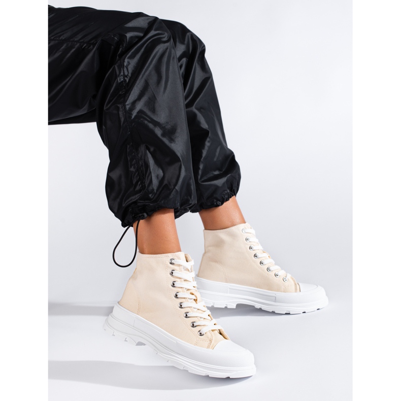 Shelovet High-Top-Sneaker aus Textil für Damen beige 1