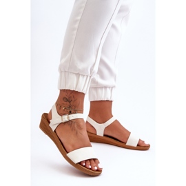 Klassische weiße Arya-Sandalen mit niedrigem Keilabsatz 1