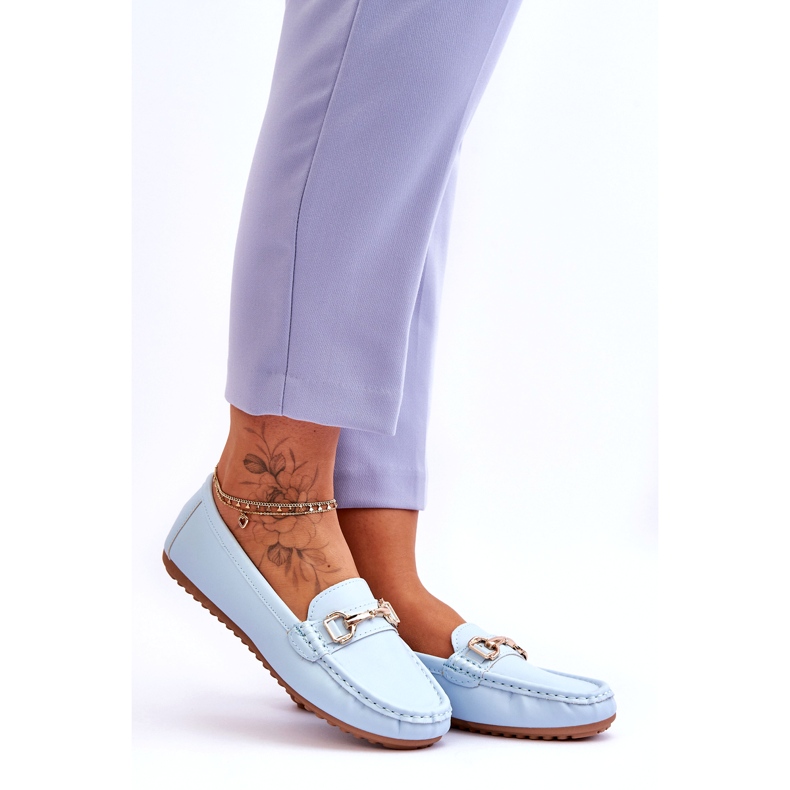 Klassische Leder-Loafer in Hellblau von Verona 4