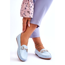 Klassische Leder-Loafer in Hellblau von Verona 1