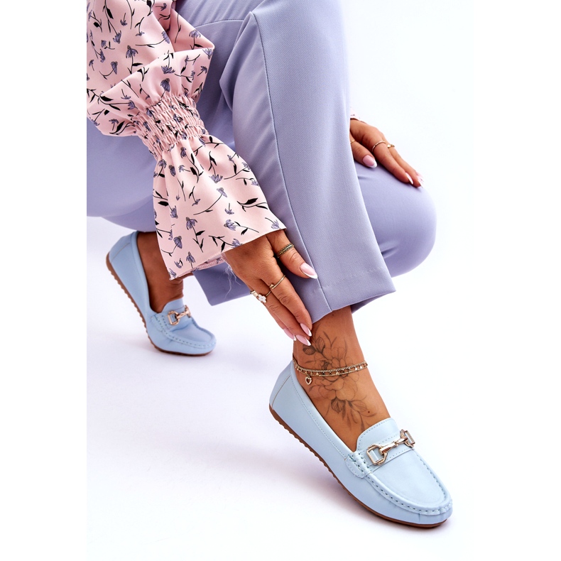 Klassische Leder-Loafer in Hellblau von Verona 3