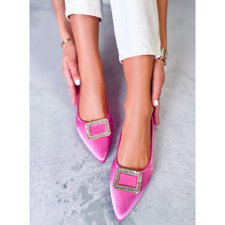 Elegante Ballerinas mit Lorella Fushia-Steinen rosa 1