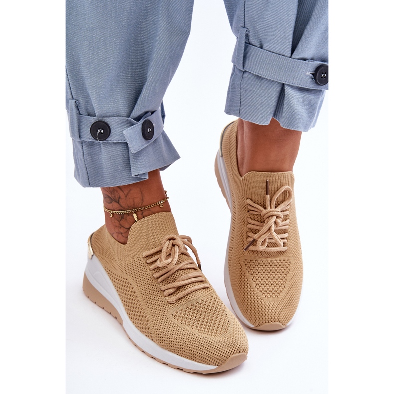 PG1 Slip-On-Sportschuhe aus Stoff in Beige mit Keilabsatz von Visconti 1