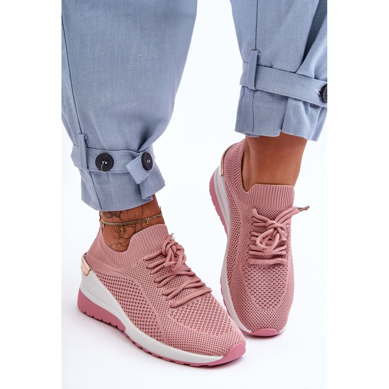 PG1 Stoff-Slip-On-Sportschuhe, rosa Visconti-Keilabsatz 1