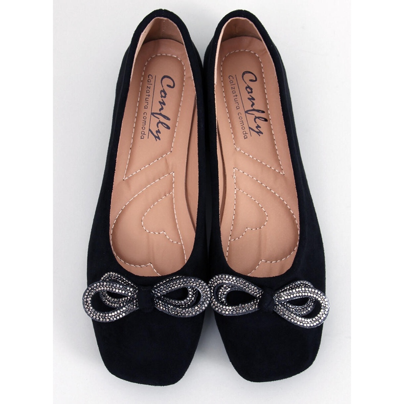 Serna Nero Ballerinas aus Veloursleder mit Schleife schwarz 1