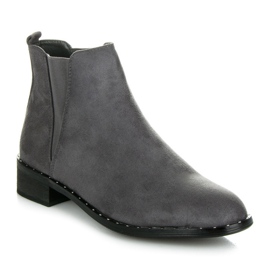 Marquiz Chelsea Boots mit Tiermotiv grau 1