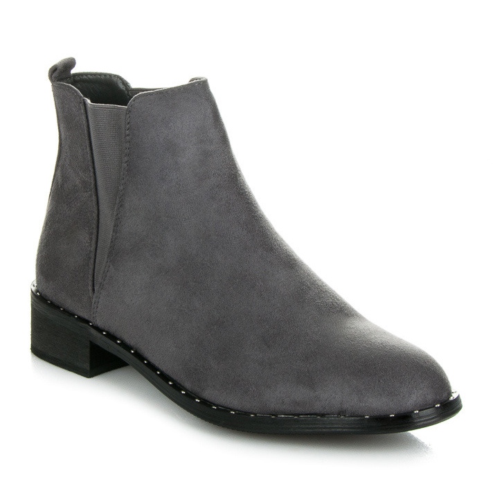 Marquiz Chelsea Boots mit Tiermotiv grau 1