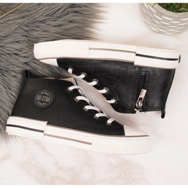 Kinder-Sneaker aus Öko-Leder in Schwarz Big Star II374003 2