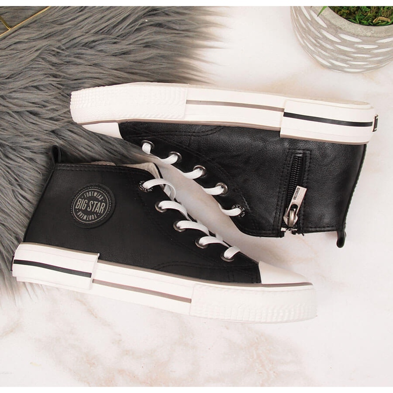 Kinder-Sneaker aus Öko-Leder in Schwarz Big Star II374003 2