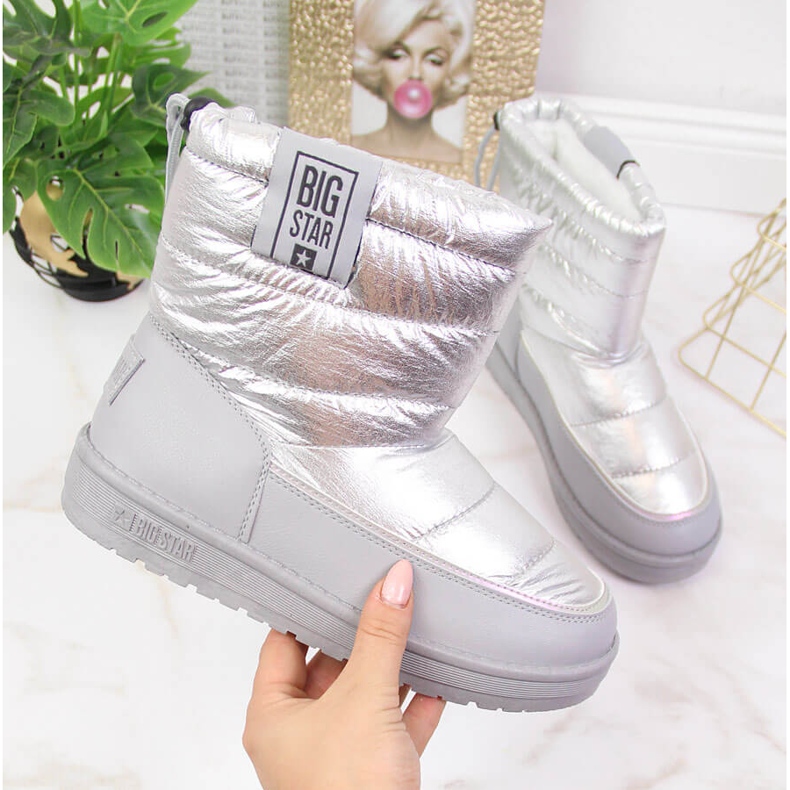 Silberne isolierte Schneestiefel für Damen Big Star II274118 2