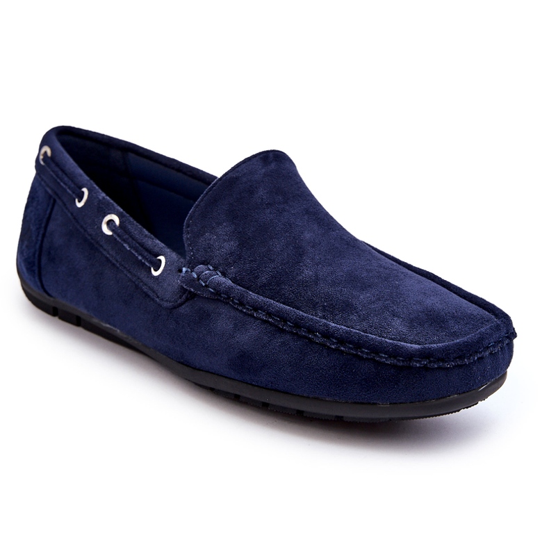 Herren-Slip-On-Mokassins aus Wildleder, Marineblau 1