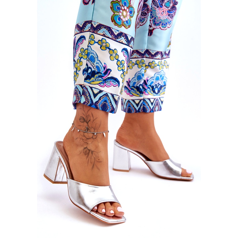 Silber um Öko-Lebal-Öko-Leder-Flip-Flops silber- 1