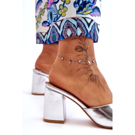 Silber um Öko-Lebal-Öko-Leder-Flip-Flops silber- 4