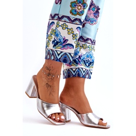 Silber um Öko-Lebal-Öko-Leder-Flip-Flops silber- 6