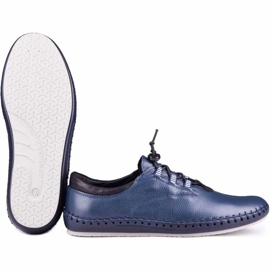 Kampol Herren Lederschuhe Casual 337/63 Marineblaues Gesicht 5