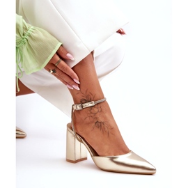 Öko-Lederpumps mit Zierriemen, Golden Lirosa 3