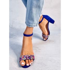 Sandalen mit Steinabsatz Valentine Blue blau 4