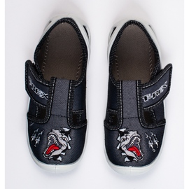 SHELOVET Kletthausschuhe für Jungen 3F Dinosaurier schwarz 1