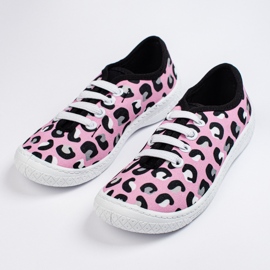 SHELOVET Slip-On-Sneaker für Kinder mit rosa 3F-Leopardenmuster 1