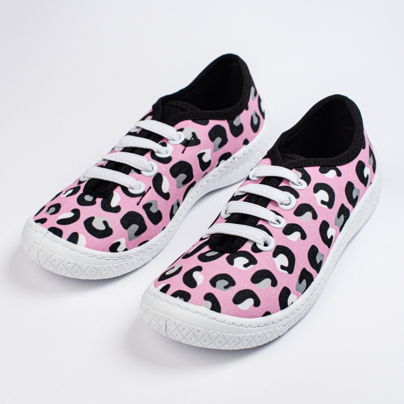 SHELOVET Slip-On-Sneaker für Kinder mit rosa 3F-Leopardenmuster 1
