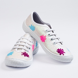 SHELOVET 3F-Slip-On-Sneaker für Kinder in glänzendem Weiß mehrfarbig 1