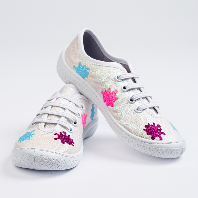 SHELOVET 3F-Slip-On-Sneaker für Kinder in glänzendem Weiß mehrfarbig 1