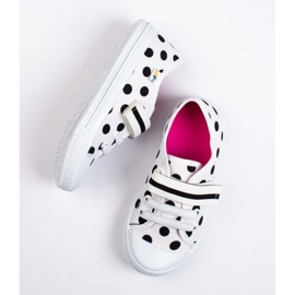 SHELOVET Weiße Mädchen-Sneaker mit Tupfen 3F 1