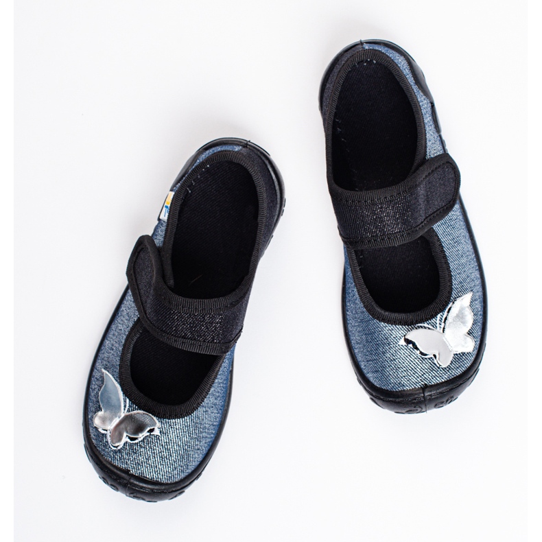 SHELOVET 3F Schmetterlingshausschuhe für Mädchen grau 1