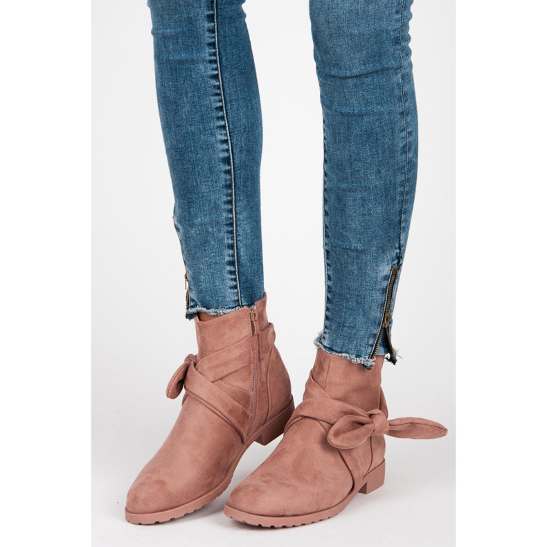 Ideal Shoes Wildlederstiefeletten mit Reißverschluss rosa 1