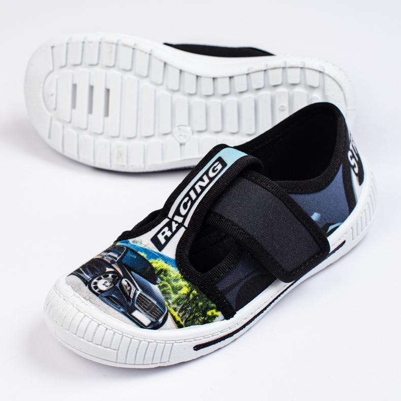 SHELOVET Kinderhausschuhe mit 3F-Auto schwarz 1