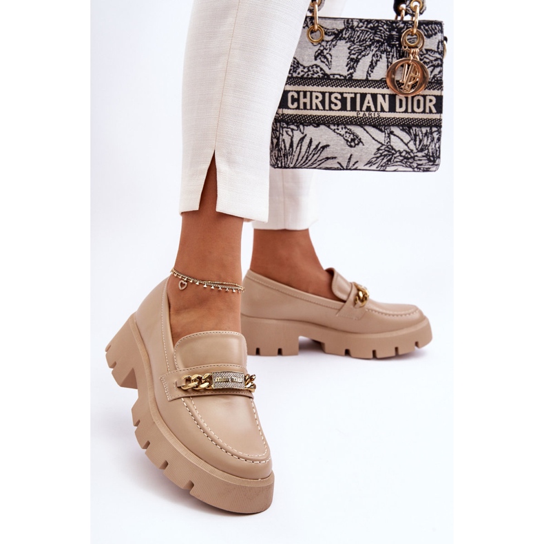 PS1 Klassische Slipper auf klobigem Plateau Beige Catch Me! 2