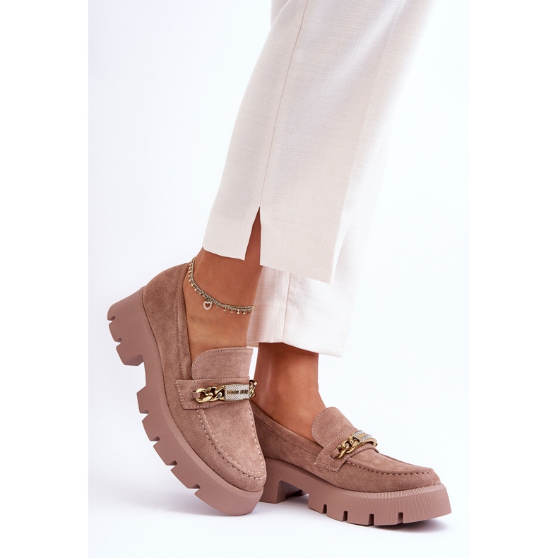 PS1 Klassische Wildleder-Loafer auf klobiger Plateausohle in Braun Catch Me! 2