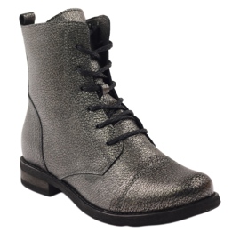 Edeo Schwarze Metallic-Arbeitsstiefel 1
