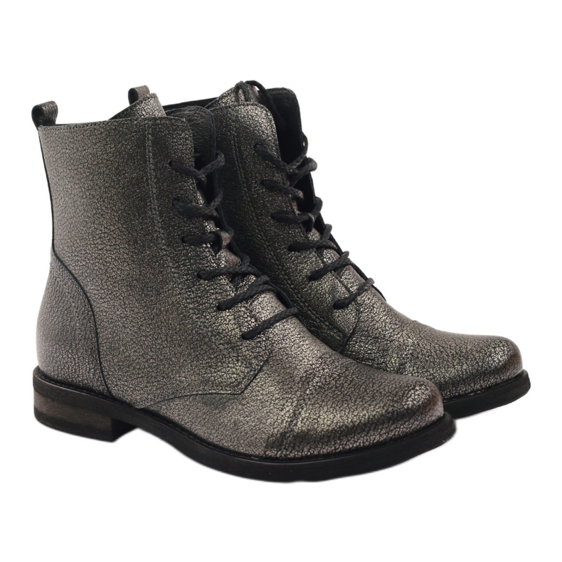 Edeo Schwarze Metallic-Arbeitsstiefel 4